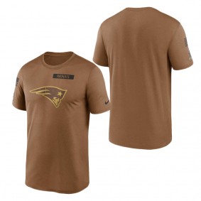 Men's New England Patriots Brown 2023 NFL Salute To Service Legend Performance T-Shirt