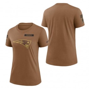 Women's New England Patriots Brown 2023 NFL Salute To Service Legend Performance T-Shirt