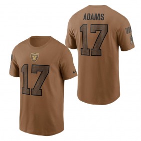 Men's Las Vegas Raiders Davante Adams Brown 2023 NFL Salute To Service Name & Number T-Shirt