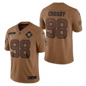 Men's Las Vegas Raiders Maxx Crosby Brown 2023 NFL Salute To Service Limited Jersey