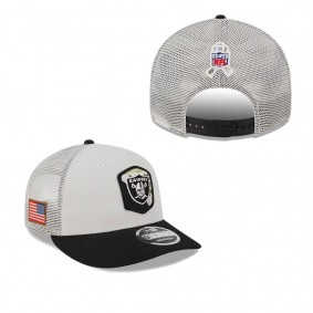 Men's Las Vegas Raiders Stone Black 2023 NFL Salute To Service Low Profile 9FIFTY Snapback Hat