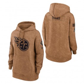 Women's Tennessee Titans Brown 2023 NFL Salute To Service Pullover Hoodie