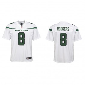 Youth New York Jets Aaron Rodgers White Game Jersey