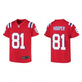 Youth New England Patriots Austin Hooper Red Game Jersey
