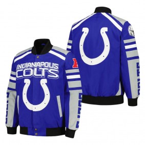 Men's Indianapolis Colts G-III Sports by Carl Banks Royal Power Forward Racing Full-Snap Jacket
