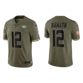 Joe Namath New York Jets Olive 2022 Salute To Service Limited Jersey