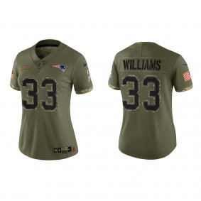 Joejuan Williams Women's New England Patriots Olive 2022 Salute To Service Limited Jersey