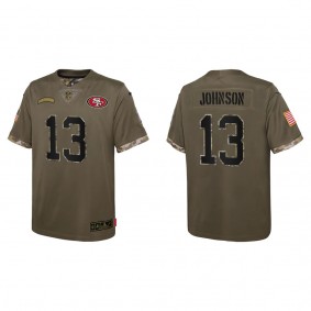 KeeSean Johnson Youth San Francisco 49ers Olive 2022 Salute To Service Limited Jersey