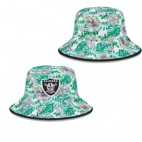 Men's Las Vegas Raiders White Botanical Bucket Hat