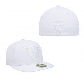 Men's Las Vegas Raiders White on White Low Profile Team 59FIFTY Fitted Hat