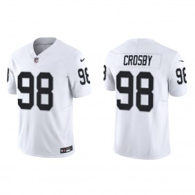 Men's Las Vegas Raiders Maxx Crosby White Vapor F.U.S.E. Limited Jersey