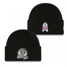 Men's Las Vegas Raiders Black 2022 Salute To Service Knit Hat