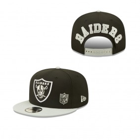 Men's Las Vegas Raiders Black Silver Flawless 9FIFTY Snapback Hat