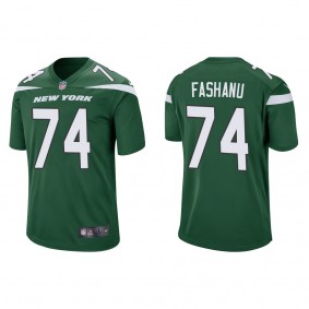 Men's Olu Fashanu New York Jets Green Game Jersey