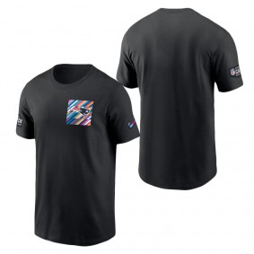 Men's New England Patriots Black 2023 NFL Crucial Catch Sideline Tri-Blend T-Shirt