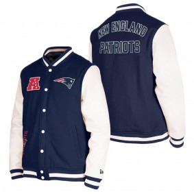 Men's New England Patriots Navy Third Down Varsity Full-Snap Jacket