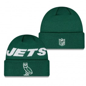 Men's New York Jets Green OVO x NFL Cuffed Knit Hat