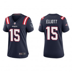 Women's New England Patriots Ezekiel Elliott Navy Game Jersey