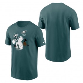Men's Philadelphia Eagles Jalen Hurts Nike Midnight Green Player Graphic T-Shirt