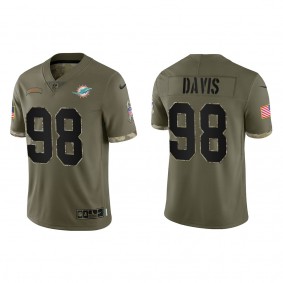 Raekwon Davis Miami Dolphins Olive 2022 Salute To Service Limited Jersey