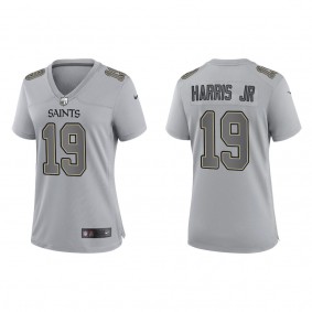 Women's New Orleans Saints Chris Harris Jr Gray Atmosphere Fashion Game Jersey