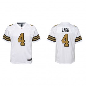 Youth New Orleans Saints Derek Carr White Alternate Game Jersey