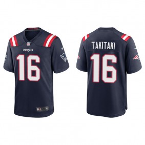 Men's New England Patriots Sione Takitaki Navy Game Jersey