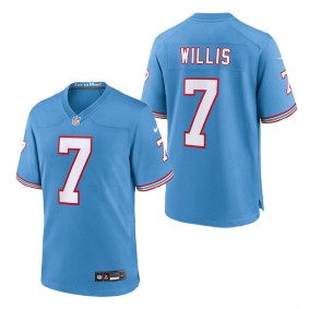 Men's Tennessee Titans Malik Willis Light Blue Oilers Throwback Alternate Game Player Jersey