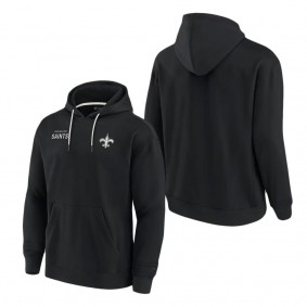 Unisex New Orleans Saints Fanatics Signature Black Super Soft Fleece Pullover Hoodie