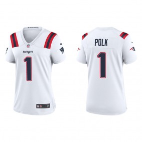 Women's Ja'Lynn Polk New England Patriots White Game Jersey