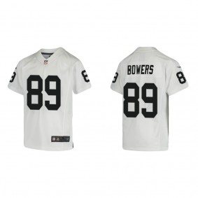 Youth Brock Bowers Las Vegas Raiders White Game Jersey