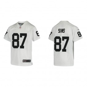 Youth Las Vegas Raiders Cam Sims White Game Jersey