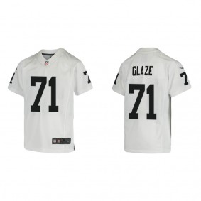 Youth Delmar Glaze Las Vegas Raiders White Game Jersey