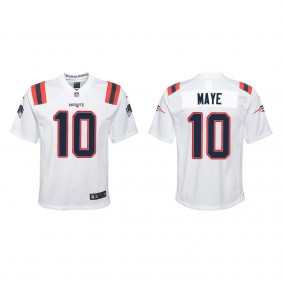 Youth Drake Maye New England Patriots White Game Jersey