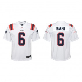 Youth Javon Baker New England Patriots White Game Jersey