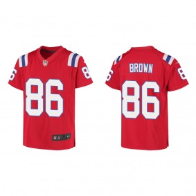 Youth New England Patriots Pharaoh Brown Red Game Jersey